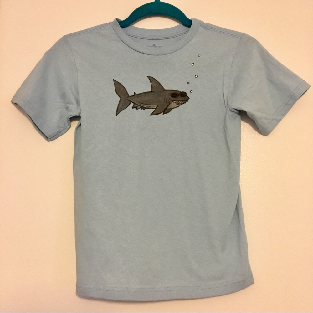 Rad hand-painted shark with sunglasses tee